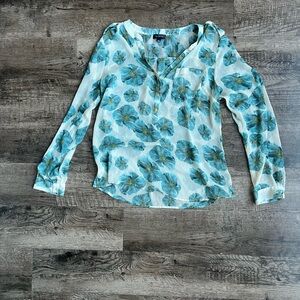 The Limited Blue Floral Blouse